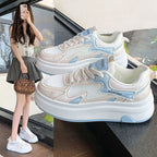 Damen Plateau-Sneaker mit elegantem Mesh-Design und bequemer Dämpfung R&B