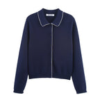 Damen Strickjacke mit eleganter Bubikragen und feinen Knopfdetails R&B