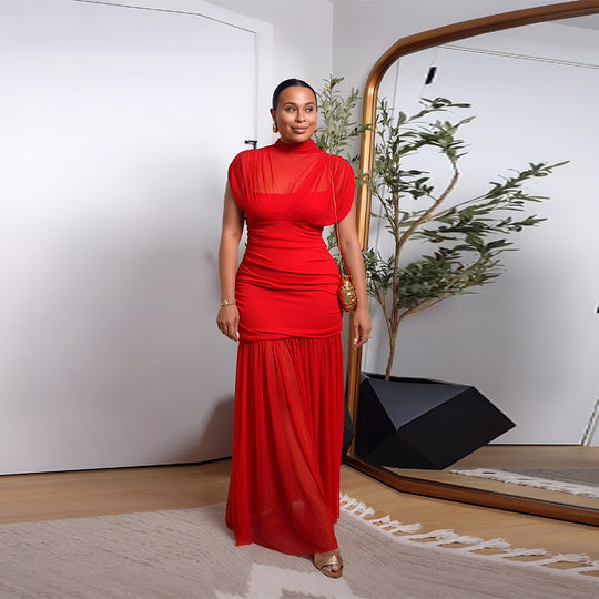 Damen elegantes und fließendes Abendkleid R&B