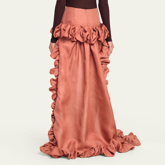 Damen High-Low Rock mit voluminösen Rüschendetails R&B