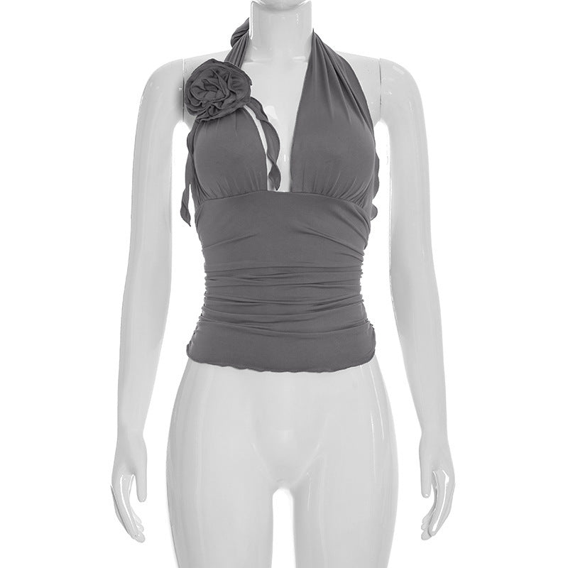 Damen Wickelkleid mit tiefem V-Ausschnitt und gerafftem Design R&B
