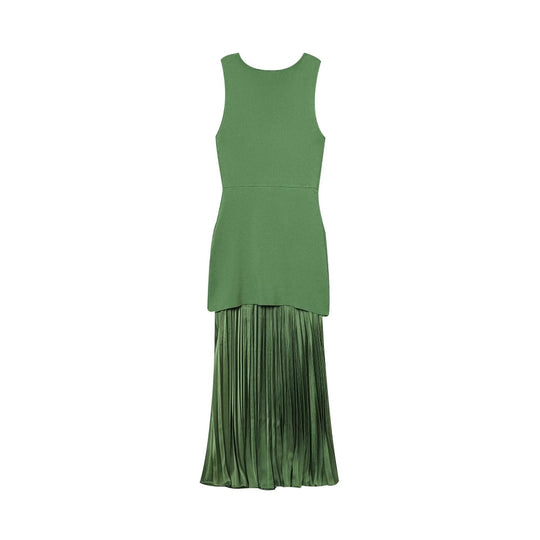Damen Maxikleid mit plissiertem Rock und körpernahem Oberteil R&B