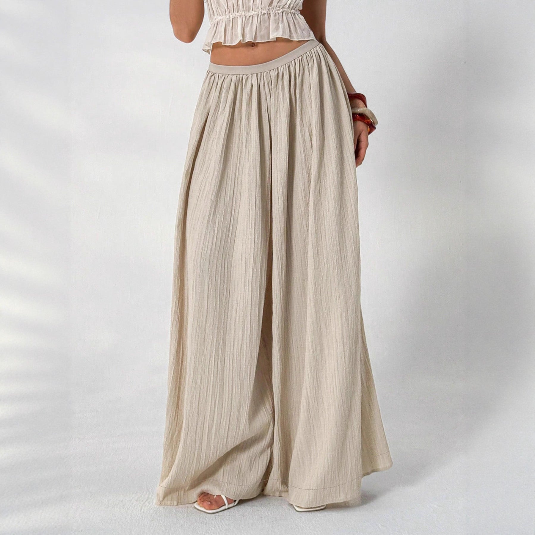 Damen Weite plissierte Sommerhose R&B