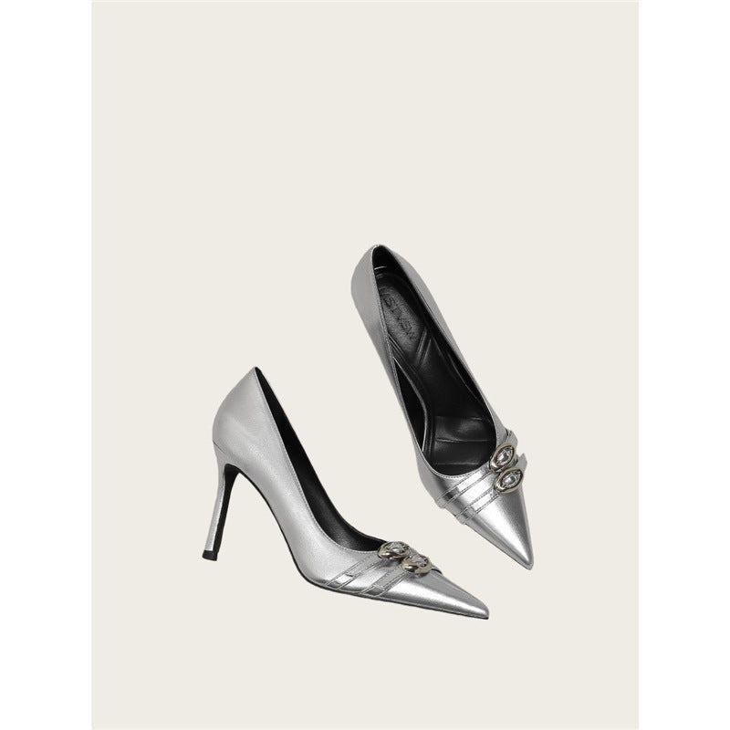 Damen elegante High Heel Pumps mit Schmuckakzent R&B