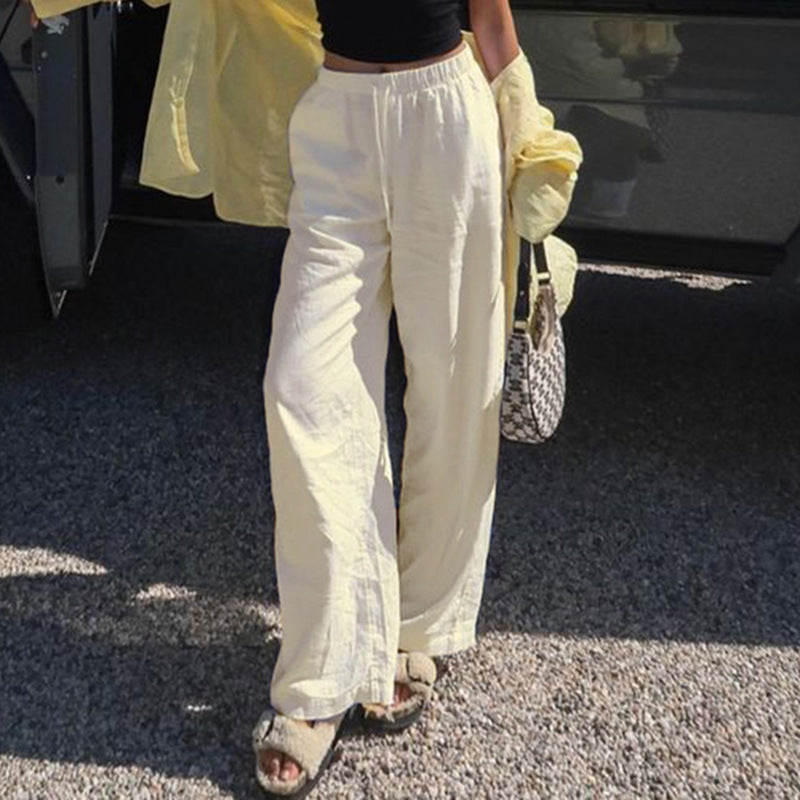 Damen weite Sommerhose mit verstellbarem Bund und praktischen Seitentaschen R&B