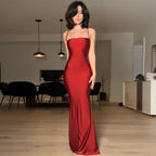 Damen Elegantes, figurbetontes Abendkleid mit Spaghetti-Trägern R&B