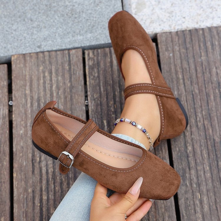 Damen Elegante Ballerinas mit verstellbarem Riemen R&B