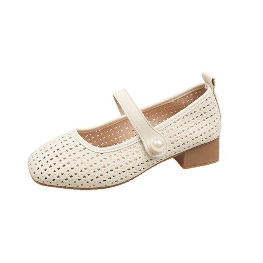 Damen elegante Ballerinas mit strapazierfähigem Netzdesign und modischer Schnalle R&B
