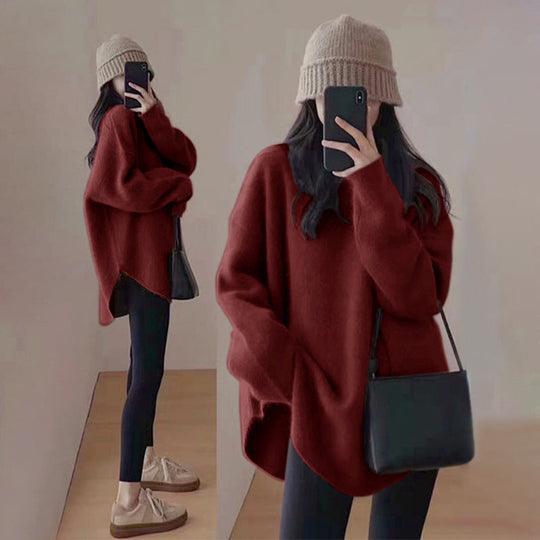 R&B | Pullover - Damen Herbst Mid-Length Oversized Pullover