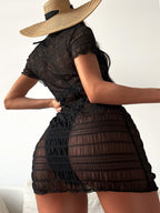 Damen Transparente Strandkleid