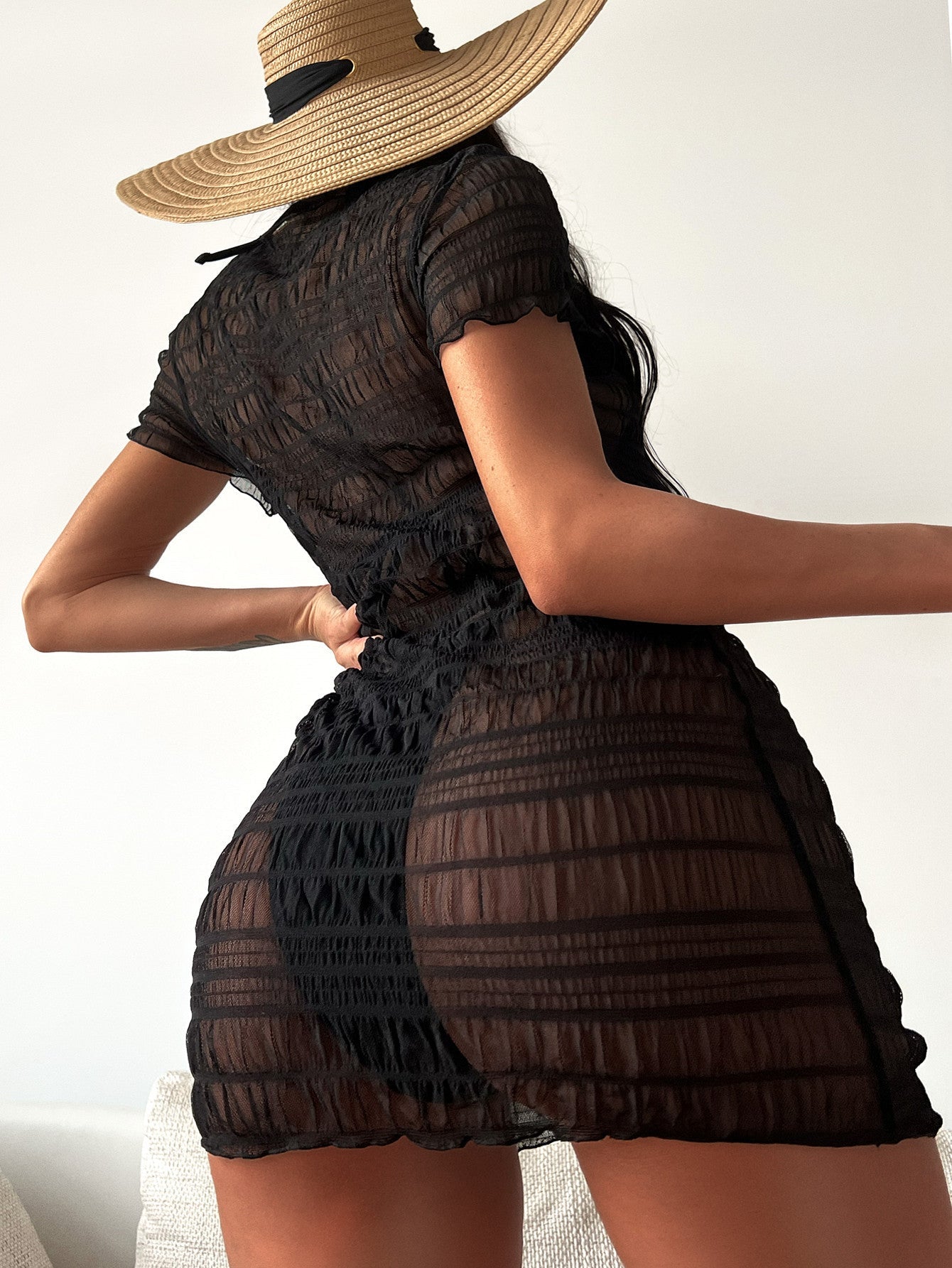 Damen Transparente Strandkleid