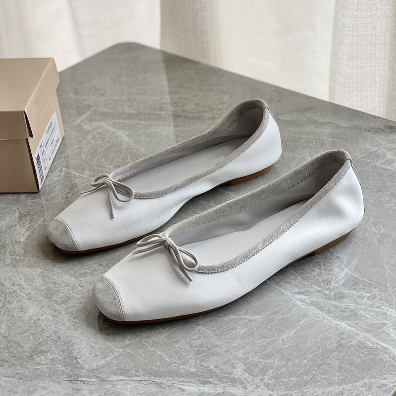 Damen Flache Ballerinas mit zierlichem Schleifenakzent R&B