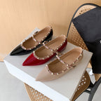 Damen Ballerinas mit verstellbarem Riemchen und luxuriösem Glanz