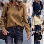 Damen Strukturierter Pullover mit puffärmeligen Details R&B
