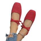 Damen Ballerinas mit gekreuzten Riemen R&B