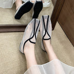 Damen Slip-On Ballerinas aus atmungsaktivem Netzmaterial