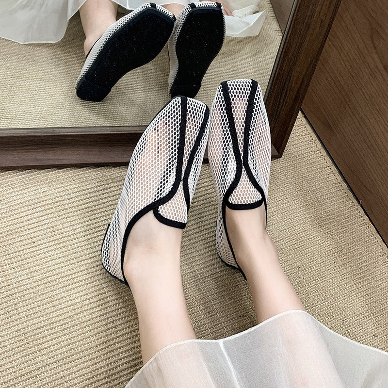 Damen Slip-On Ballerinas aus atmungsaktivem Netzmaterial