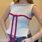Damen Strickoberteil mit raffinierten Knoten- und Schleifendetails R&B
