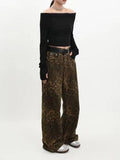 Damen weit geschnittene Haremshose im Wildleder-Look