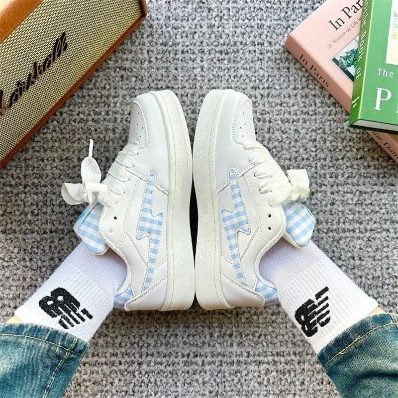 Damen Sneakers im modernen Karo-Design mit atmungsaktiven Materialien R&B