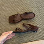 Damen Slingback-Pantoletten mit eleganter Querriemchen-Design