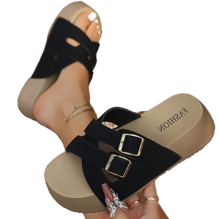 Damen Komfortable Badesandalen mit modischem Riemendesign R&B