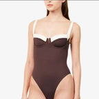 Damen Badeanzug mit eleganten Unterbrustnähten R&B
