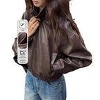 Damen Kunstlederjacke im sportlich-eleganten Schnitt mit elastischem Bund R&B