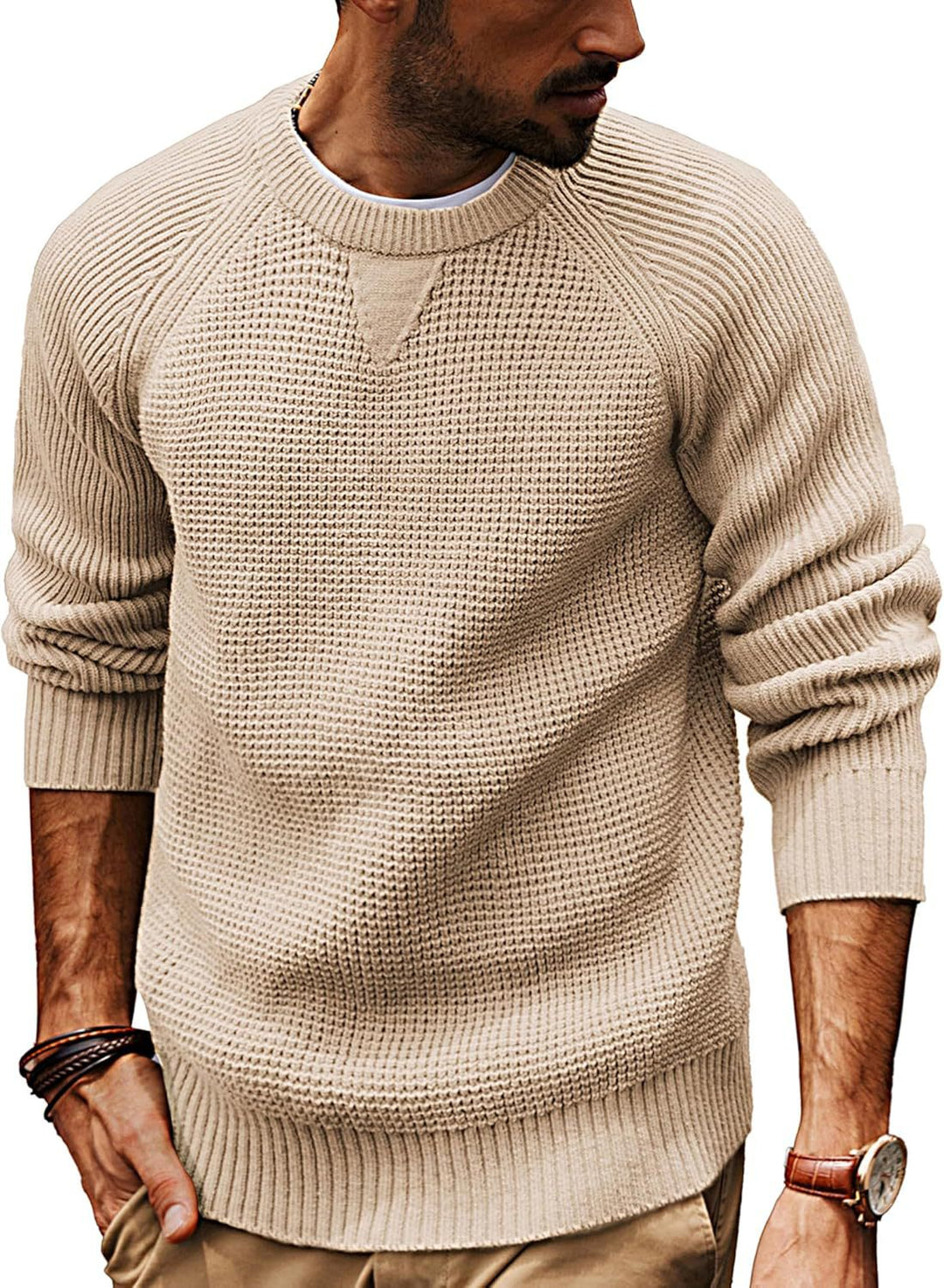 Herren strukturiertes Pullover mit lässigem Schnitt R&B