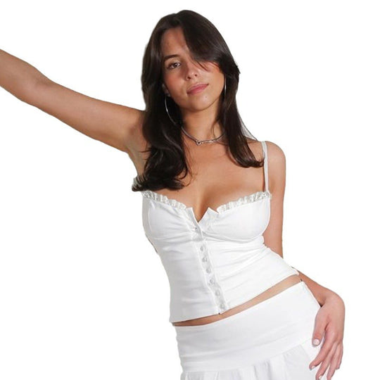 Damen Corsage-Top mit Leopardenmuster und dekorativen Schnürdetails R&B