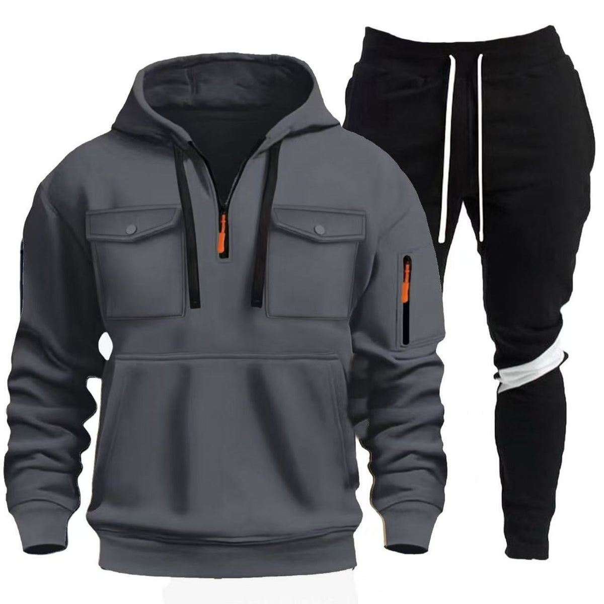 Herren praktische Kapuzenjacke mit Sporthose R&B