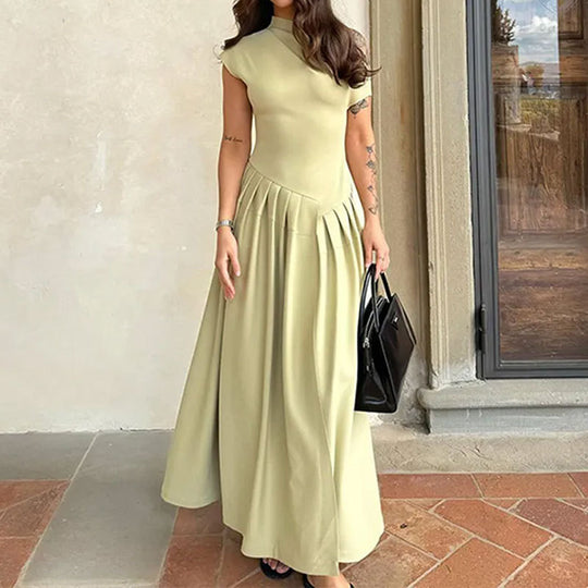 Damen Elegantes Maxikleid mit Plissee-Details R&B