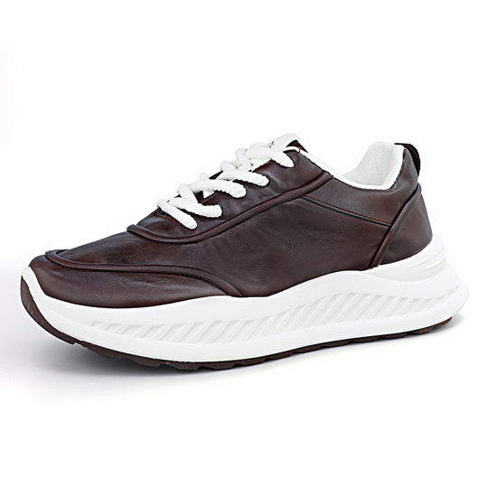 Damen Sportliche Leder Sneakers mit dämpfender Laufsohle und atmungsaktiver Konstruktion R&B