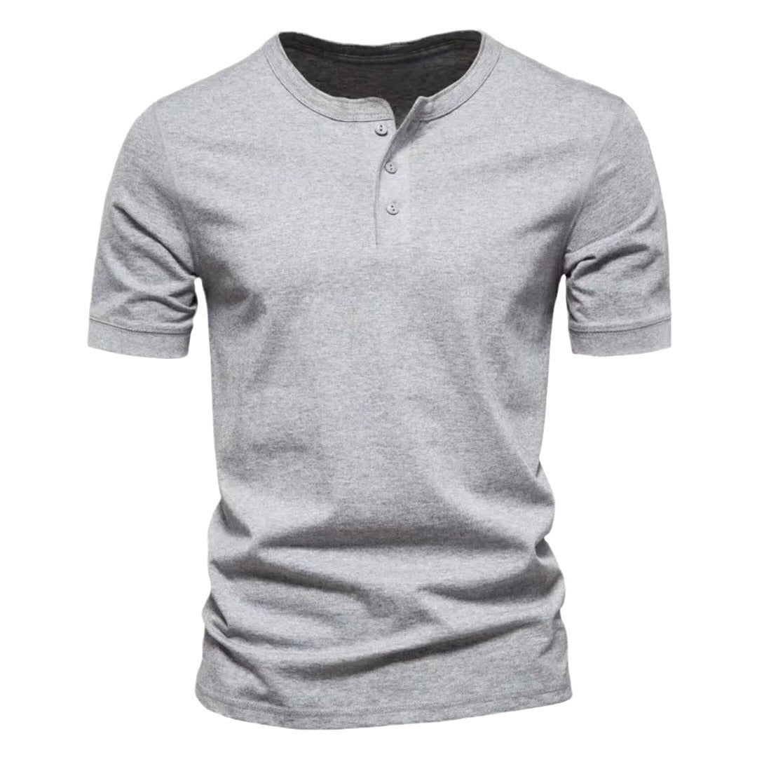 Herren Kurzarm-Henley-Shirt mit praktischer Knopfleiste und bequemer Passform R&B