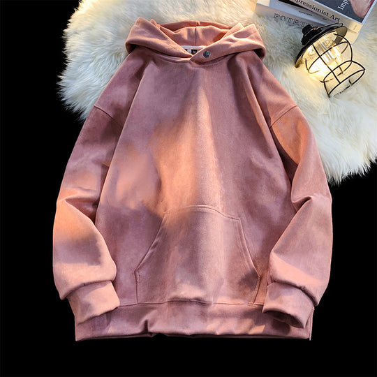 Damen gemütlicher Kapuzenpullover im modernen Velourslook R&B