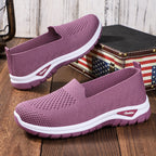 Damen Slip-On Laufschuhe mit luftdurchlässigem Strickdesign und dämpfender Sohle R&B