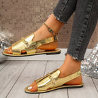 Damen Stilvolle Riemensandalen mit dekorativen Kettenakzenten R&B