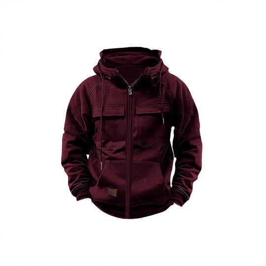Herren Fleecejacke mit hohem Kragen und praktischen Taschen R&B