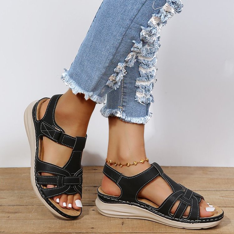 Damen Komfortable Freizeitsandalen mit ergonomischem Fußbett und verstellbaren Riemen R&B