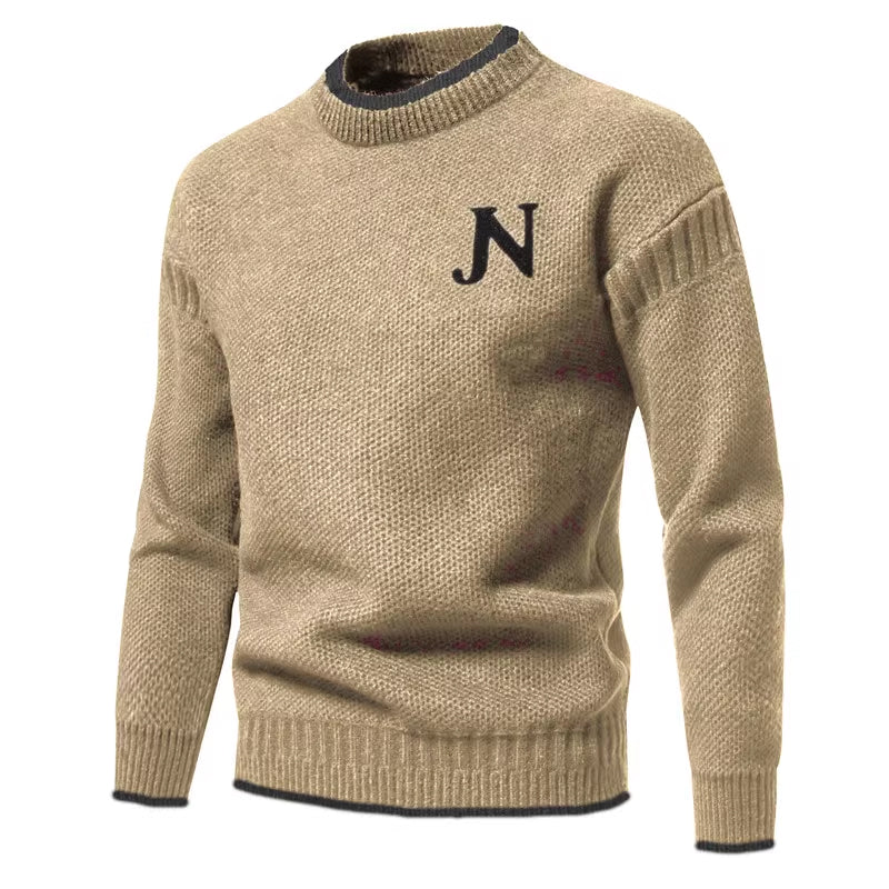 Herren Strukturierter Strickpullover mit Rundhalsausschnitt R&B