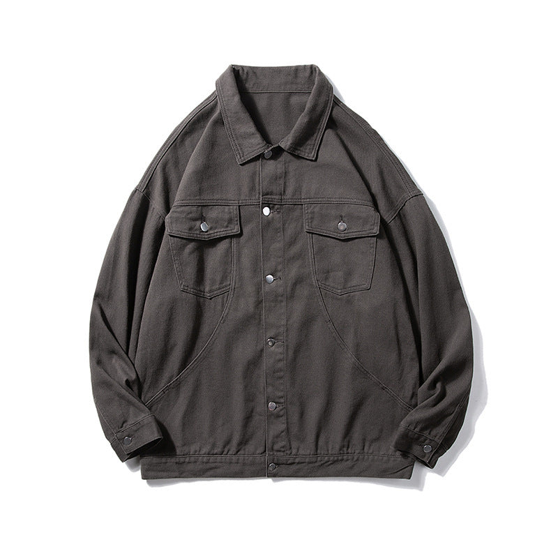 Damen Casual Utility-Jacke mit klassischen Druckknöpfen und praktischen Taschen