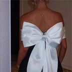 Damen Off-Shoulder Cocktailkleid mit voluminösem Rock R&B