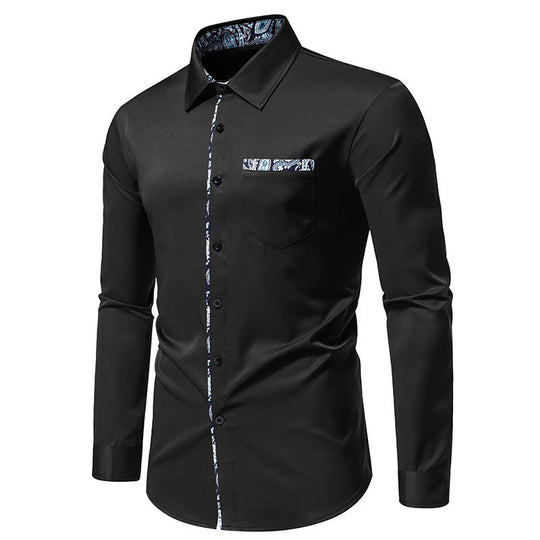 Herren Langarmhemd mit modischem Paisleymuster und hochwertigem Baumwollmix R&B