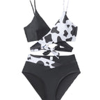 Damen Hoch geschnittener Bikini mit asymmetrischem Design und herausforderndem Look R&B