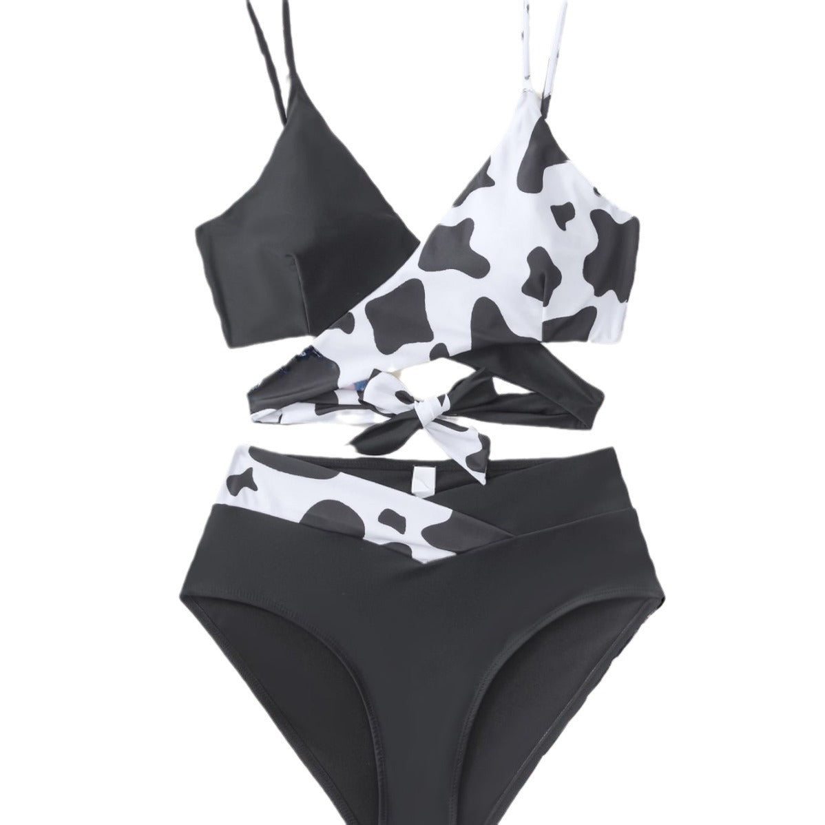 Damen Hoch geschnittener Bikini mit asymmetrischem Design und herausforderndem Look R&B