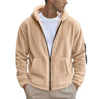Herren Fleecejacke mit Kapuze und praktischen Reißverschlusstaschen R&B