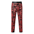 Herren elegante Pailletten-Hosen mit floralem Muster R&B
