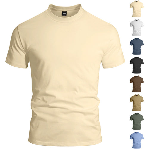 Herren nan eng anliegendes Rundhals-Basicshirt aus Singlejersey mit verstärktem Nackenband R&B