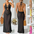Damen eleganter unifarbener Netz-Strandüberwurf R&B