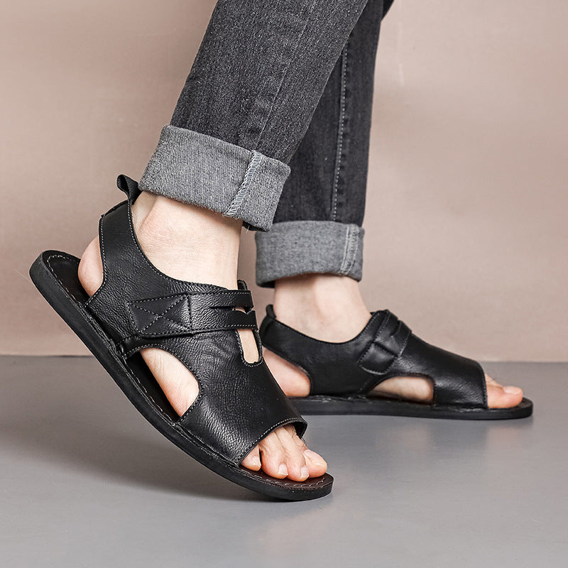 Herren Atmungsaktive Leder-Sandalen mit verstellbarem Riemen R&B